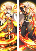 【hot】☑  Anime Decorating Demon Slayer Rengoku Kyoujurou Dakimakura Side Print Hugging Cushion Cover Otaku Waifu