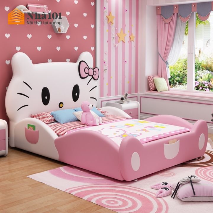 Giường trẻ em Hello Kitty đem lại sự ngọt ngào và đáng yêu cho không gian phòng ngủ của bé. Năm 2024, giường trẻ em Hello Kitty được thiết kế với nhiều kiểu dáng đặc biệt và sang trọng bằng chất liệu an toàn cho sức khỏe của trẻ. Bộ giường trẻ em Hello Kitty khác biệt sẽ làm bạn và con yêu thích mỗi ngày.
