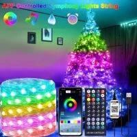 10/20M Smart Christmas Tree String Lights Bluetooth App Fairy Light With Remote Wedding Party RGB App Control Garland Light Deco