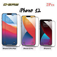 C-SAW 2ชิ้น3DกระจกนิรภัยสำหรับiPhone 12 Pro Max Mini 12 Proเต็มกรณีที่เป็นมิตรปกโค้งป้องกันหน้าจอขอบ