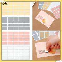 VJDA 100PCS เกม DIY สติกเกอร์เคลือบ สี่เหลี่ยมผืนผ้า บัตรกิจกรรมวัสดุ ป้ายติดด้วยตนเอง เกาปิดสติกเกอร์ อุปกรณ์ปาร์ตี้