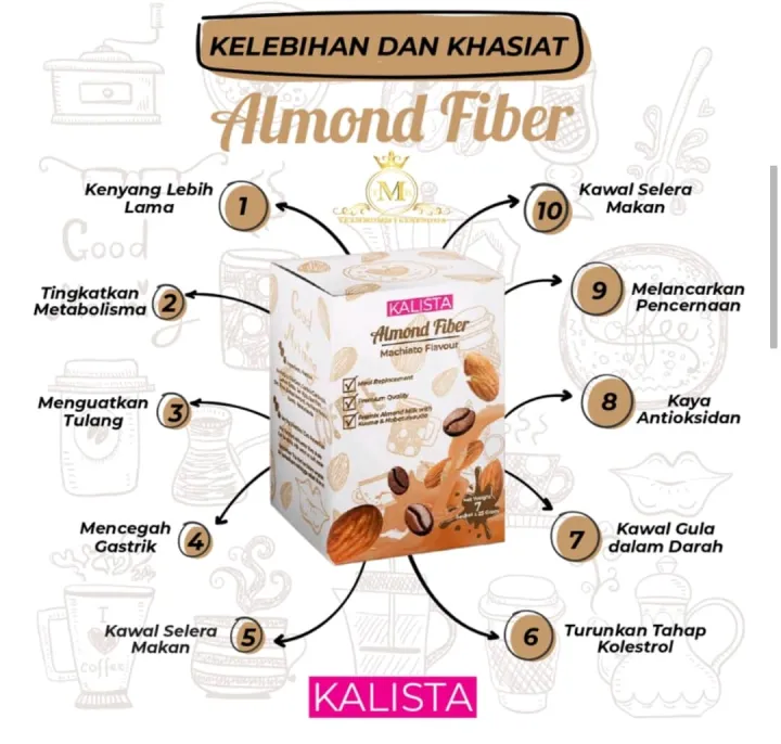 KALISTA ALMOND FIBER FLAVOUR MACHIATO ,NEW FLAVOUR ,0RIGINAL, READY