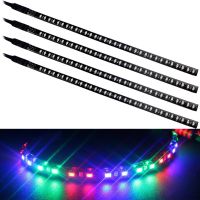 [Qingxin fabrics] หลอดไฟแถบไฟ LED แบบยืดหยุ่นสำหรับไรเดอร์4Pcs RGB 30ซม. 1210 3528 32 SMD DC 12V หลอดไฟตกแต่งโคมไฟสร้างบรรยากาศภายในภายนอก