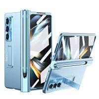 สำหรับ Samsung Galaxy Z Fold5 Fold4เคส Fold3พร้อมเกราะกันกระแทกป้องกันบานพับเคสขาตั้งสำหรับ Fold3 Samsung Z Fold4ฝาครอบด้านเคลือบแข็งแบบบาง Fold5พร้อมปากกา