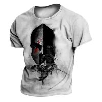 MenS T-Shirt 3d Skull Print Street Retro Print Short Sleeve Hip Hop Top Multi Color Plus Size T-Shirt MenS Loose Male Clothing