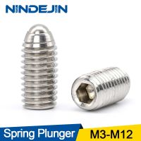 NINDEJIN 2-10pcs Hex Hexagon Socket Ball Domed Point Set Screws Metric Spring Plunger Screw Stainless Steel M6/M8/M10/M12