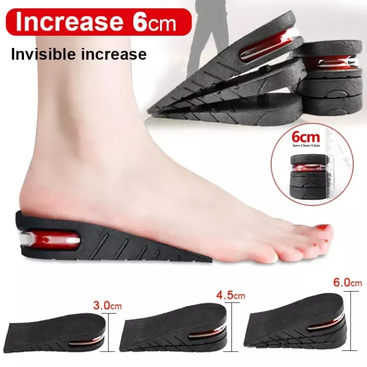 Invisible Height Increase Insole Adjustable 2 Layer 4.5cm 3 Layer 6cm 5  Layer 9cm Air Cushion Pads Elevator Soles Insoles Inserts Unisex Man Woman  For Shoe Lift Shoes Heel Insert | Lazada PH