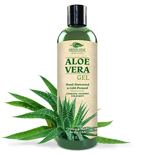 Green Leaf Naturals Pure Aloe Vera Gel from Fresh Cut Aloe Leaves for  Natural Skin Care - Thin Aloe Gel Formula for Skin, Face, Hair, Daily  Moisturizer, Aftershave Lotion, Sunburn Relief, Burn