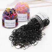 ✳﹉™ 500pcs childrens hair accessories disposable rubber band girls baby strong pull constant black small hair ring color head rope