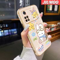 เคส JIUMOO สำหรับ Xiaomi Poco X4 Pro 5G Poco M4 Pro POCO F4 Redmi K50 Pro เคส K40s การ์ตูนกระต่ายน่ารักแฟชันสุดหรูเคสโทรศัพท์ชุบขอบแบบดีไซน์ใหม่ขอบกันกระแทกคลุมทั้งหมดเคสนิ่มป้องกันเลนส์กล้อง