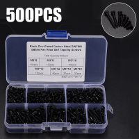 100Pcs M3 Black Micro Screws Round Head Cross Recessed Pan Head Stainless Steel Self-tapping Screws Assortments Nails Screws  Fasteners