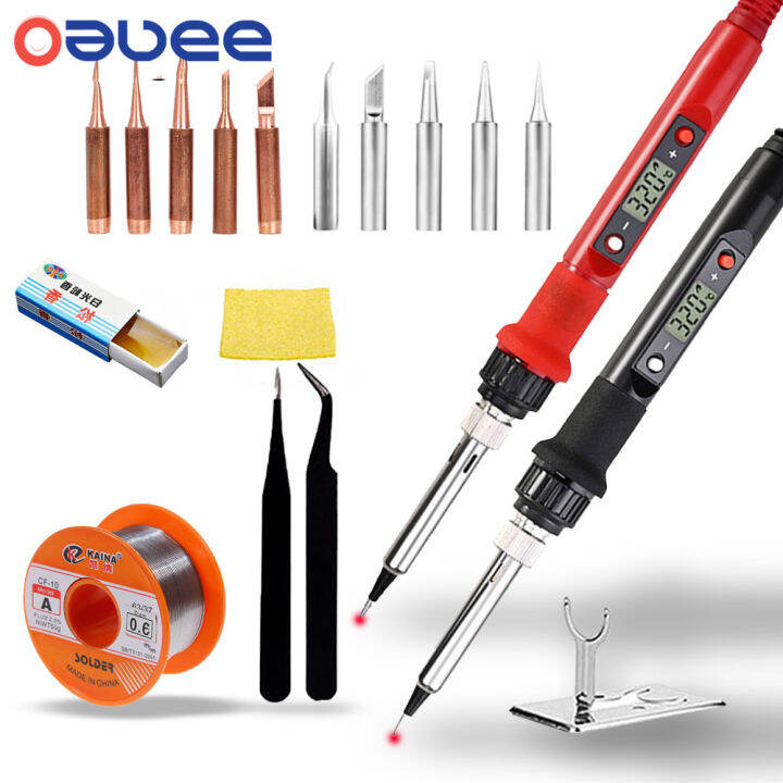 220V 80W LCD Electronic Soldering Iron Kit Adjustable Welding Solder