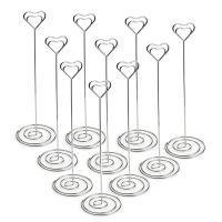 10pcs 8.6 Inch Tall Place Card Holders Heart Shape Table Number Holder Stands Picture Photo Note Memo Clip for Wedding