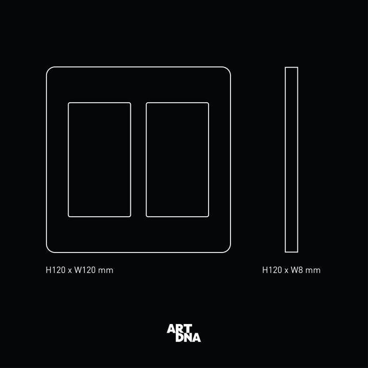 art-dna-รุ่น-a89-double-frame-4-gang-หน้ากาก-4-ช่อง-ขนาด-4x4-สีสแตนเลส-ปลั๊กไฟโมเดิร์น-ปลั๊กไฟสวยๆ-สวิทซ์-สวยๆ-switch-design