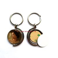 【CW】✣  new arrival sublimation key chains rotate round keyring hot transfer printing consumable print two sides 15pcs/lot