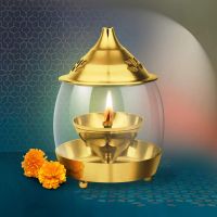 Treo Milton Arpan Brass Diya with Borosilicate Glass