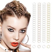 100Pcs 12-14mm Golden/Sliver/Rose Red Color Hair Rings Hair Clips Hair Loop Clips for Women Girls DIY Hair Accessories Dreadlock Adhesives Tape