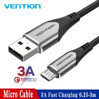 Vention Micro USB Cable 3A Nylon Fast Charge USB Data for Samsung Xiaomi LG Android Micro USB Mobile Phone Cables 2A 0.25M 1M 3M Docks hargers Docks C