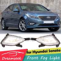 ไฟตัดหมอกฮาโลเจนสำหรับ Hyundai Sonata LF 2015 2016กันชนหน้าหลอดไฟขับขี่เลนส์ใส