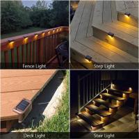 4pcs/lot Solar Lights LED Waterproof Outdoor Solar Powered LED Step Lights Wall Light For Stairs Patio Path Yard Garden Decor