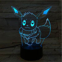 เกมโปเกมอน Eevee 3D Led อะนิเมะรูปการกระทำของเล่นสำหรับเด็กตกแต่งบ้านรุ่น F Lareon Espeon Sylveon หุ่นโคมไฟกระเป๋ามอนสเตอร์