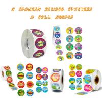 500 Pcs Cute Reward Stickers Roll with Spanish Word Motivational Stickers for School Teacher Student Stationery Stickers Kids Stickers