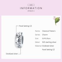 Bamoer Classical Pattern Charm Fit Original celets &amp; Bangle 925 Sterling Silver Fine Jewelry SCC1559