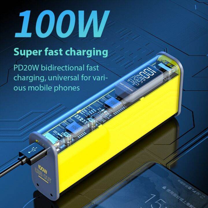 Power Bank PD100W/22.5W Fast Charging 20000Mah Powerbank USB TPYE C HighPower Laptop Charger