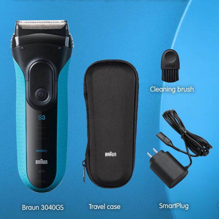 Braun Series 3 3040S เครื่องโกนหนวดไฟฟ้าแบบเปียกและแห้ง รับประกัน 1 ปี