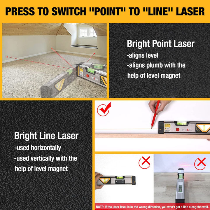 prexiso-2-in-1-laser-level-spirit-level-with-light-100ft-alignment-point-amp-30ft-leveling-line-magnetic-laser-leveler-tool-for-construction-picture-hanging-wall-writing-painting-home-renovation