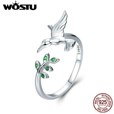 ◐ wannasi694494 Authentic 925 Sterling Hummingbird Leaves Jewelry CQR323