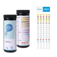 100Pcs 14-in-1 Drinking Water Test Strips Professional Water Quality Test for Well Tap Water Hardness PH Nitrate Chlorine Inspection Tools