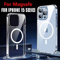 Original For Magsafe Magnetic Wireless Charging Case For iPhone 15 Plus 14 13 12 11 Pro Max Mini Xs XR Transparent Acrylic Cover Phone Cases
