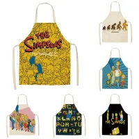 Cartoon Anime Happy Family Series Cotton and Linen Apron Housework Finishing Anti-fouling Sleeveless Apron Maid Apron