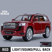 [COD]【RUM】1:24 Scale Toyota Land Cruiser Alloy Car Model Light &amp; Sound Effect Diecast Car Toys For Boys Birthday Gift Kids Toys Car Collection