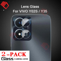 (2 Pcs)For Vivo Y02S Y35 Y33s Y33T Y21T Y21 Y15A Y15S Y20 Y20S Y20i Y15A Y15S Y12A Y12S Y11 Y12 Y15 Y17 Y19 Y30 Y31 Y76 Y73 Y72 กลับกล้องด้านหลังฝาครอบเลนส์กระจกนิรภัยป้องกันฟิล์มสวมใส่กล้อง ฝาปิดเลนส์ + ฟิล์มเลนส์