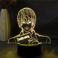 Manga Death Note L Lawliet Figure Led 3D Night Light for Room Decor Idea Cool Kids Child Bedroom Table Lamp Anime Figurine