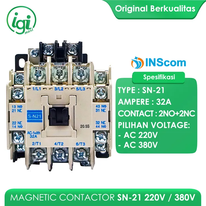 CONTACTOR SN21 220V 380V / AC KONTAKTOR SN 21 220VAC 380 VAC