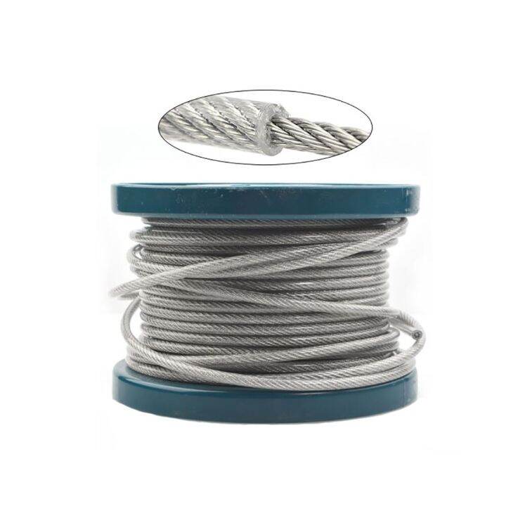 Stainless Steel Wire Rope 06mm 12mm Clear Cable Pvc Plastic Coated 7x7 7x19 Lazada Ph 0876