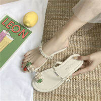 IELGY slippers ashion all-match pearl pineapple sandals lat slippers