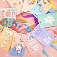 OKDEALS เคสธุรกิจกระเป๋าสตางค์ใส่บัตรเครดิตการ์ตูนสำนักงานแฟชั่นกระเป๋าเก็บบัตรที่ยึดป้ายชื่อ