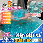 HOUSE BLING SHOP Set 100 Viên Viên Giặt Xả Thơm Quần Áo Màu Xanh 2in1