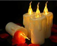 6Pcs/Lot Flameless Electronic Tear Drop Candles Lamp Cylindrical Flickering Yellow LED Tea Light Wedding Party Decoration Gift