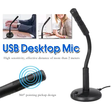 Computer Microphone 3.5mm Desktop Pc Microphones With 360 Gooseneck,  Omnidirectional Mic For Plug & Play