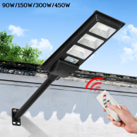 ไฟแสงอาทิตย์ ไฟถนนโซล่าเซล ไฟถนน LED ไฟสนาม โซล่าเซล Solar Light ไฟled 90W 150W 300W 450W พลังงานเเสงอาทิตย์ Narmall