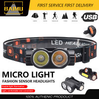 BAIMU Camping ไฟหน้าไฟหน้ารถมอเตอร์ไซค์แบบ LED ไฟฉายแบบพกพา Super Bright และซังกันน้ำโคมไฟลูกปัดแม่เหล็ก Dimming ไฟตกปลา