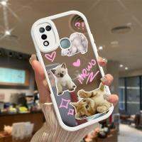 เคสสำหรับ Infinix Hot 11 Play X688C Hot11แมวน่ารัก/ร้อน11S พื้นผิวกระจกฝาหลัง2023โทรศัพท์กันกระแทกรูปแบบใหม่ฝาครอบป้องกันกล้องคลุมทั้งหมดปลอกซิลิโคน