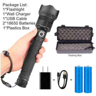 USB Powerful xhp70.2 Flashlight Torch High Power Lamp Rechargeable Zoom LED Tactical Torch xhp70 xhp50 18650 or 26650 battery