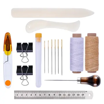 19 Pieces Bookbinding Kit Starter Tools Set Bone Folder Paper Creaser, Waxed  Thread, Awl, Large-Eye Needles for DIY Bookbinding Crafts and Sewing  Supplies