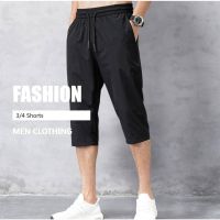 Men s Shorts Summer 2021 Thin Nylon 34 Length Trousers Male Bermuda Board Quick Drying Beach Black Men s Long Shorts